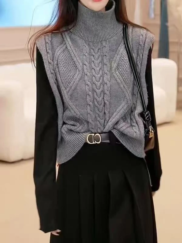 Winter Clothing Trends 2025 Women'S - Weiblicher Pullover, lockere Strickjacke, Damen-Strickweste, graue