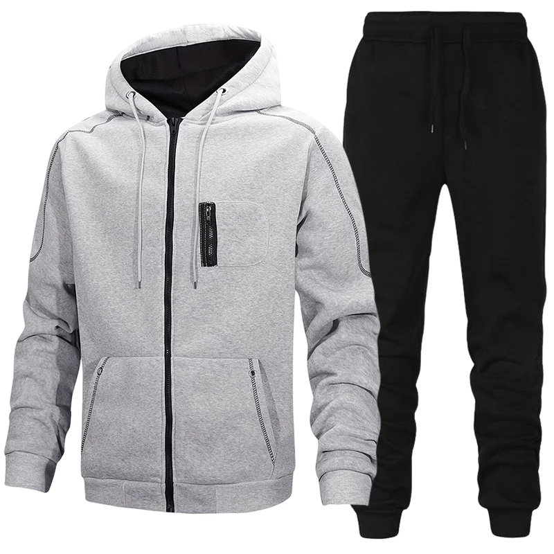 Winter Clothing Items - Modischer Herren-Trainingsanzug, Lässiger Kapuzenpullover, Sweatshirt, Outdoor-Sportbekleidung,
