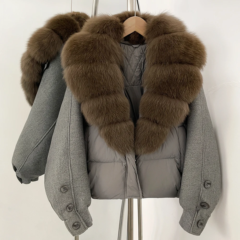 Winter Clothing Trends 2025 Women'S - Damen-Daunenjacke Enten-Daunen-Parka mit Naturfell Damenbekleidung Trend