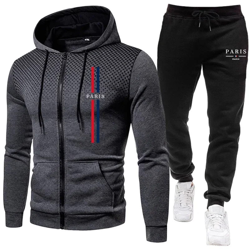 Winter Clothes Shop - Herren-Sportanzug mit Reißverschlussjacke und Hose, zweiteiliges