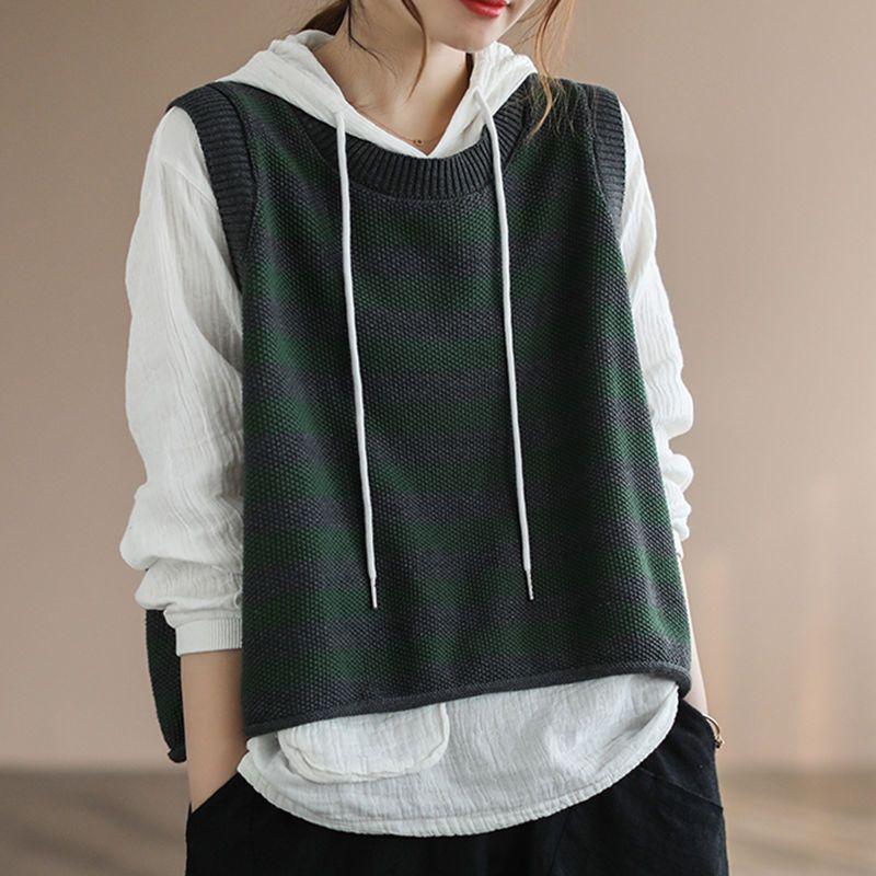 Winter Clothing Trends 2025 Women'S - Strickwesten für Damen, gestreift, leicht, warme
