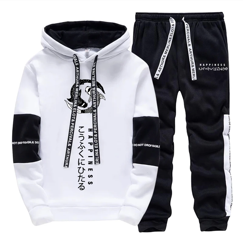 Winter Clothing Pants - Modischer Herren-Trainingsanzug mit Print, Lässiger Kapuzenpullover