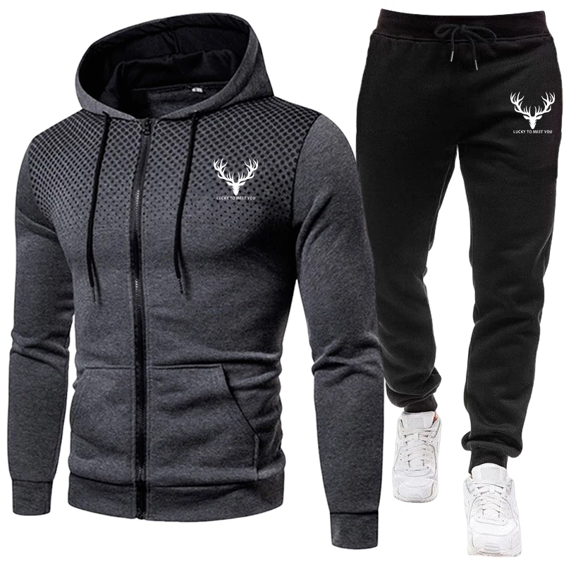 Winter Wear Clothes - 2026 Neuerscheinung Herren-Set Reißverschluss-Hoodies und Schwarze