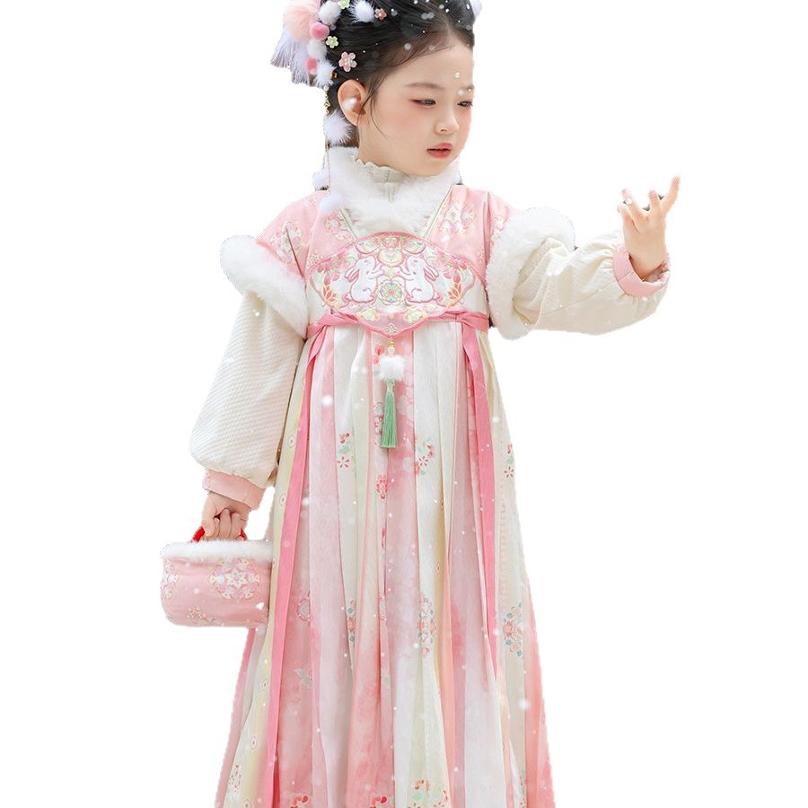 2025 Mädchen Fee Hanfu Kinder  – Winter Clothing Baby Bewertung und Preis