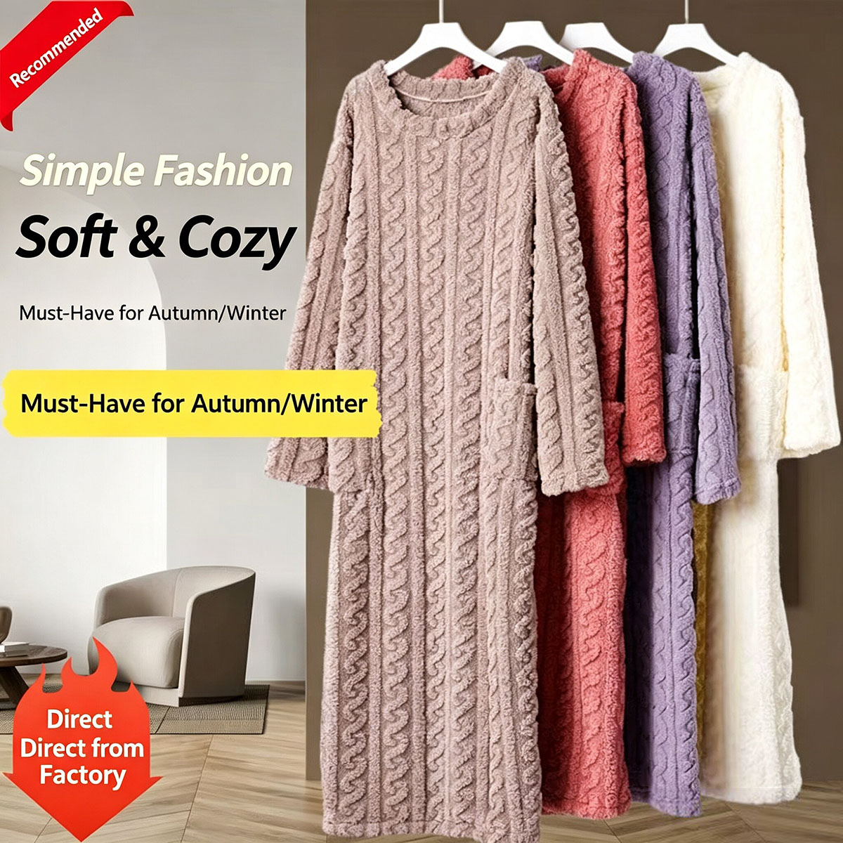 Winter-Korallen-Samt-Nachthemd – Winter Clothing Items Bewertung und Preis