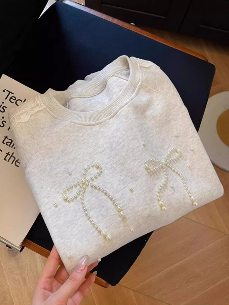 Rundhals-Perlen-Sweatshirt für – Winter Clothing Trends 2025 Women'S Bewertung und Preis