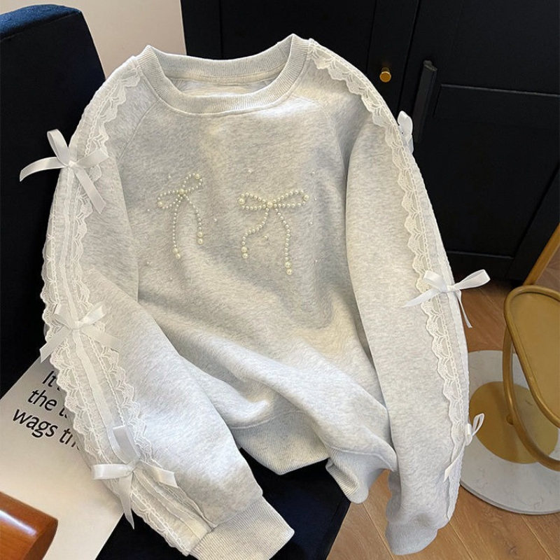 Rundhals-Perlen-Sweatshirt für – Winter Clothing Trends 2025 Women'S Bewertung und Preis